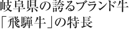 岐阜県の誇るブランド牛「飛騨牛」の特長